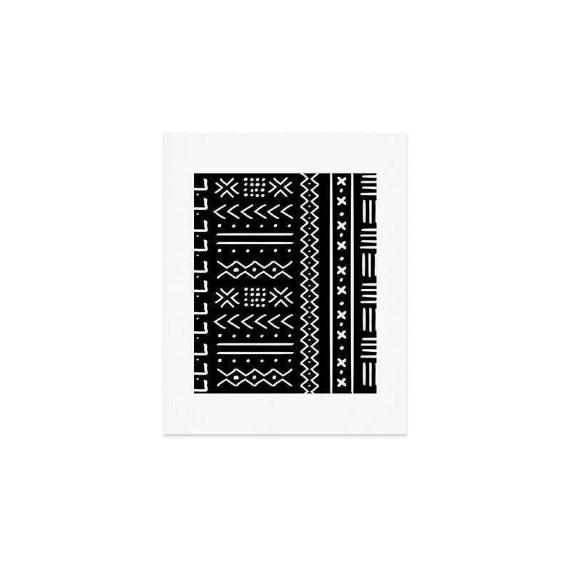 Black hand drawn mudcloth Art Print Gallery Image 1
