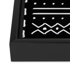 Black hand drawn mudcloth Framed Canvas Print Gallery Image 3