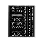 Black hand drawn mudcloth Framed Canvas Print Gallery Image 8