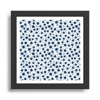 Blue Dots On White Framed Art Print Gallery Image 1