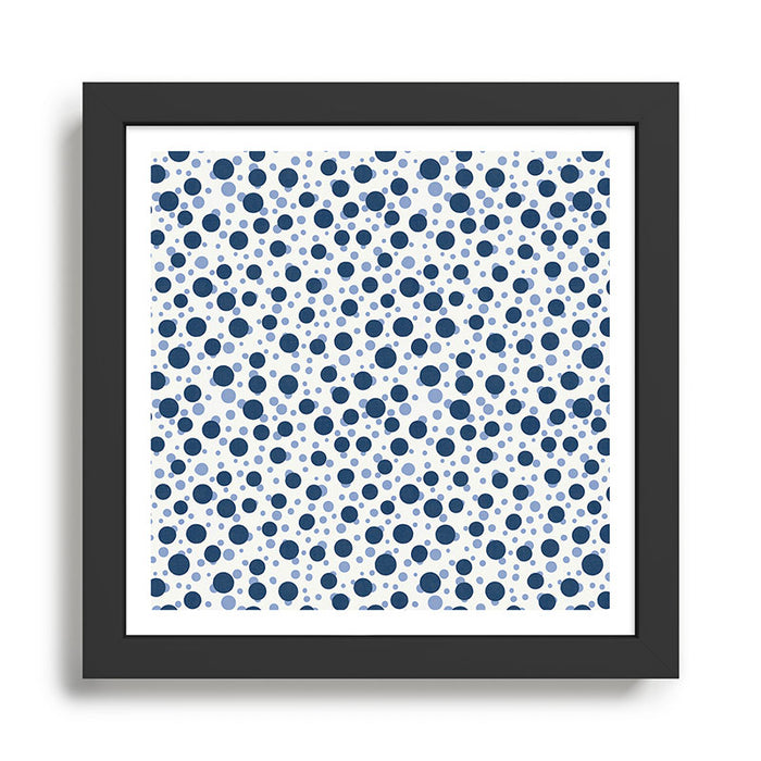 Blue Dots On White Framed Art Print Gallery Image 1