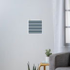 Navy Blue And Sage Green Horizontal Stripes Art Print Gallery Image 3