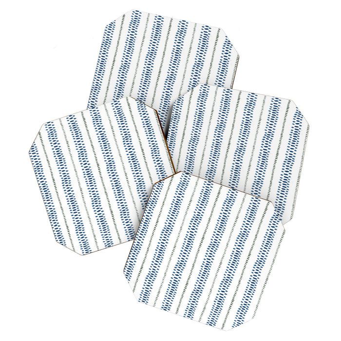Navy Blue And Sage Green on White Coaster Gallery Image 1