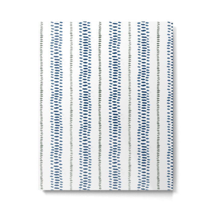 Navy Blue And Sage Green on White Metal Print Gallery Image 1