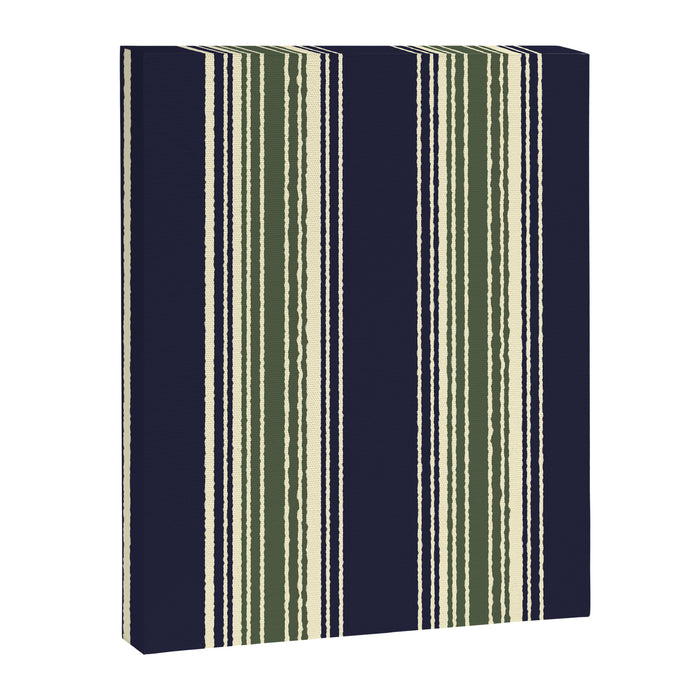 Navy blue and sage green stripes Canvas Print Gallery Image 1