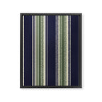 Navy blue and sage green stripes Framed Canvas Print Gallery Image 8