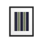 Navy blue and sage green stripes Framed Art Print Gallery Image 6