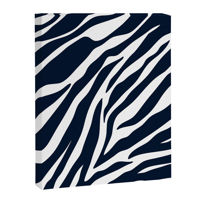Navy blue zebra print Canvas Print Gallery Image 1