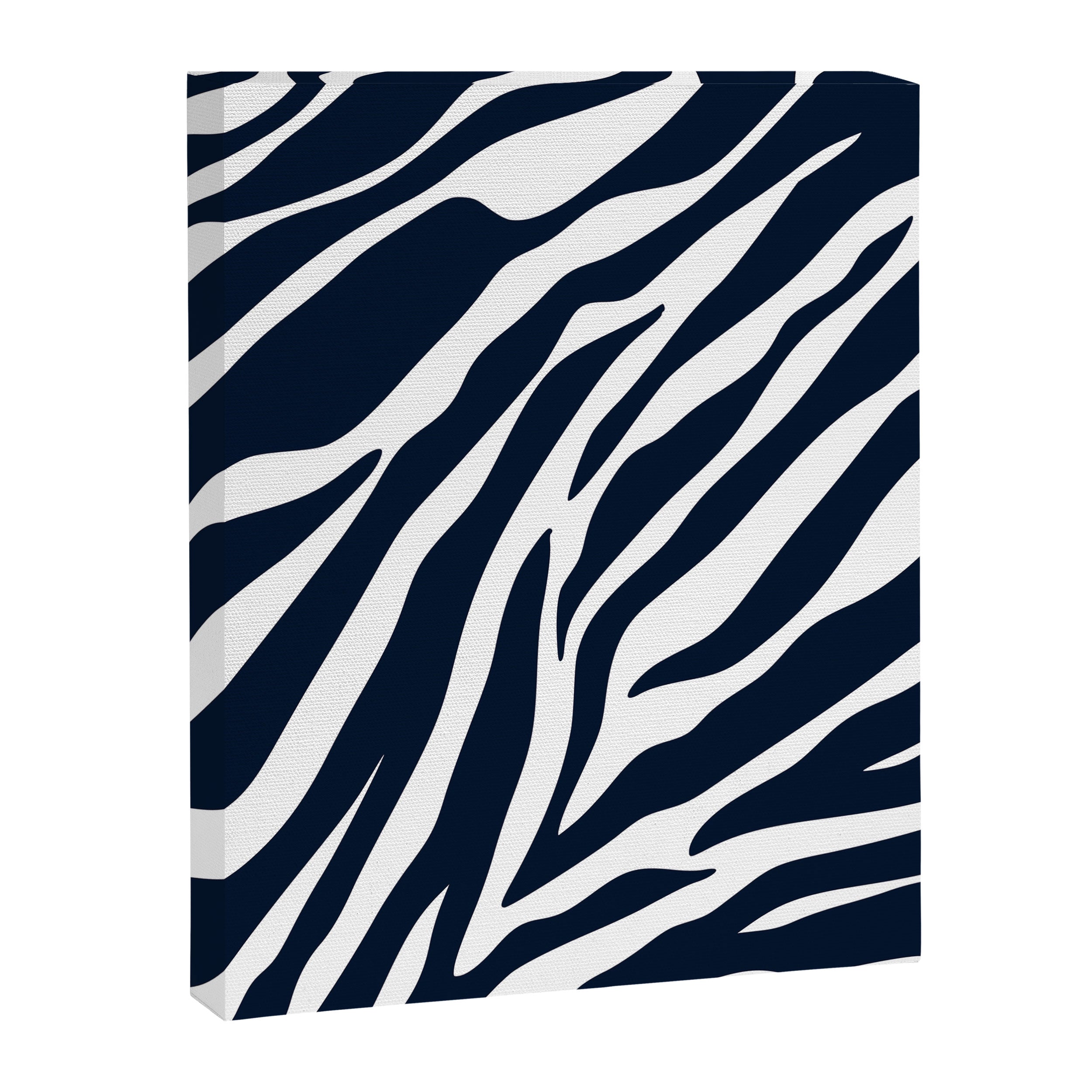 Navy blue zebra print Canvas Print Gallery Image 8
