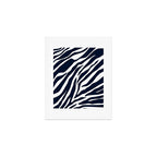 Navy blue zebra print Art Print Gallery Image 1