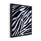 Navy blue zebra print Framed Canvas Print Gallery Image 2