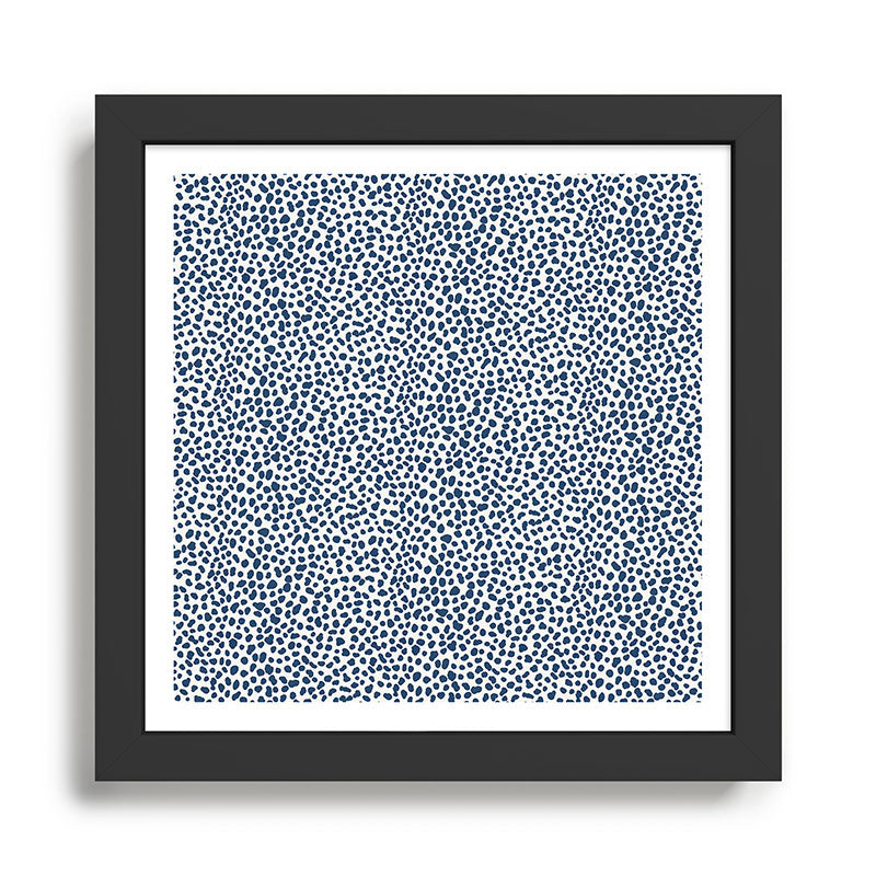 Navy Cheetah Print Framed Art Print Gallery Image 1