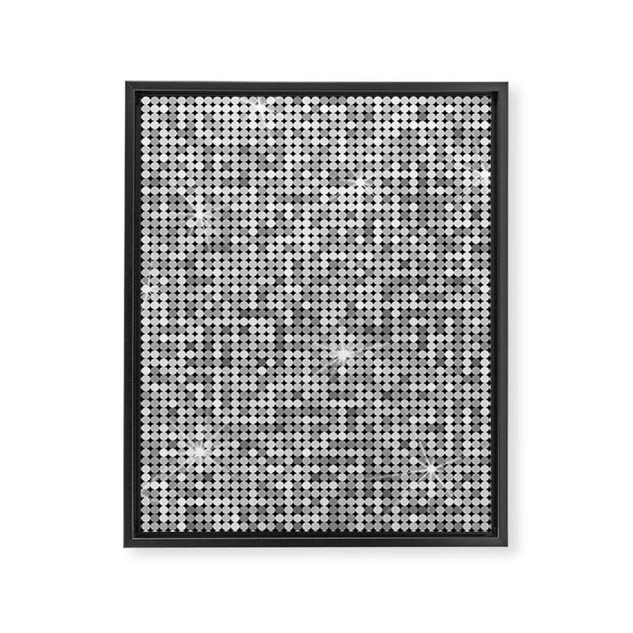 Shiny Disco Ball Silver Framed Canvas Print Gallery Image 1