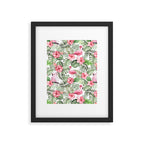 Watercolor Tropical Leaves Flowers Flamingo Cockatoo Framed Art Print Gallery Image 4