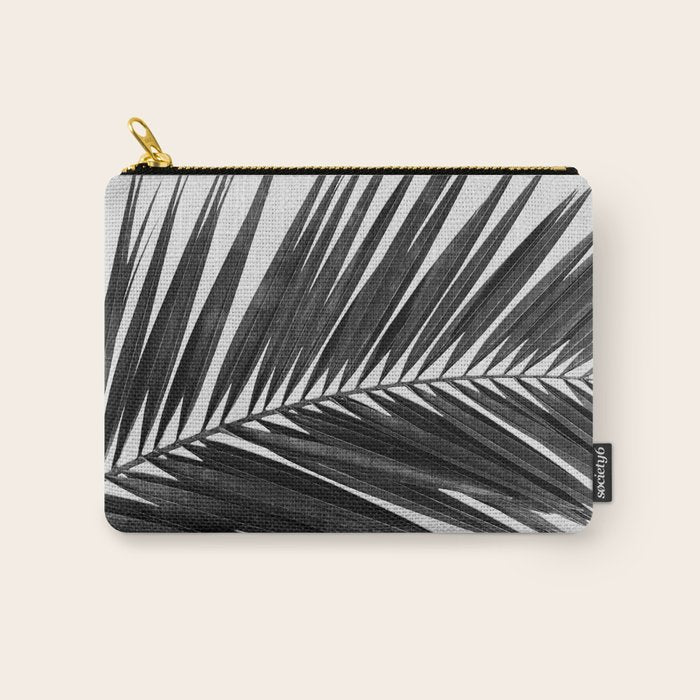 Palm Leaf Black & White I Carry All Pouch Gallery Image 1