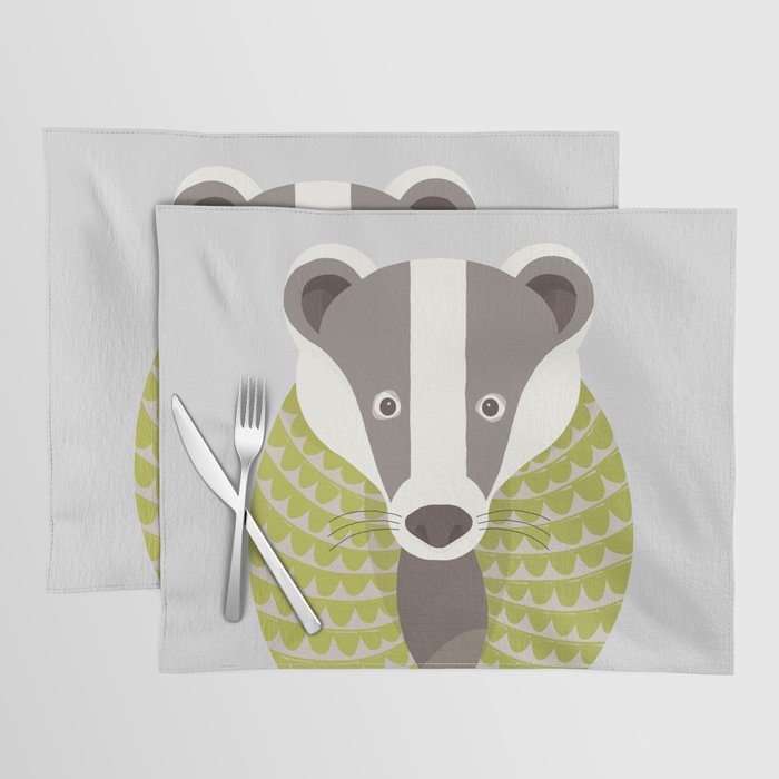Whimsical Badger Placemat Gallery Image 1