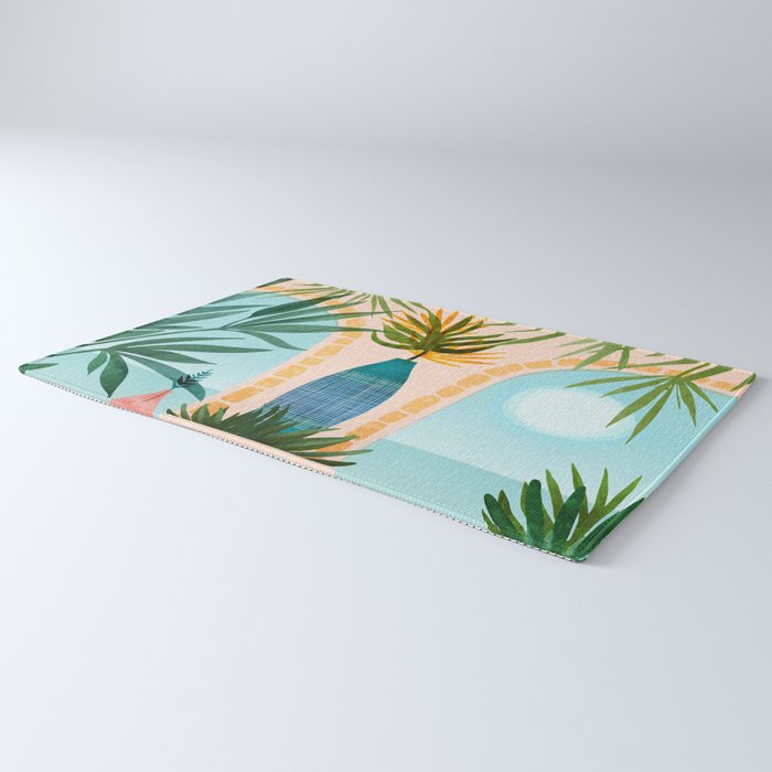 Welcome To The Hotel California Illustrated Landscape / Villa Series Rug Gallery Image 3