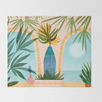 Welcome To The Hotel California Illustrated Landscape / Villa Series Throw Blanket Gallery Image 2