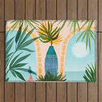 Welcome To The Hotel California Illustrated Landscape / Villa Series Outdoor Rug Gallery Image 1