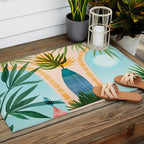 Welcome To The Hotel California Illustrated Landscape / Villa Series Outdoor Rug Gallery Image 2