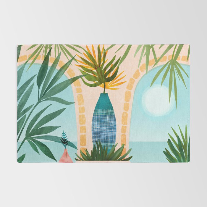Welcome To The Hotel California Illustrated Landscape / Villa Series Rug Gallery Image 2