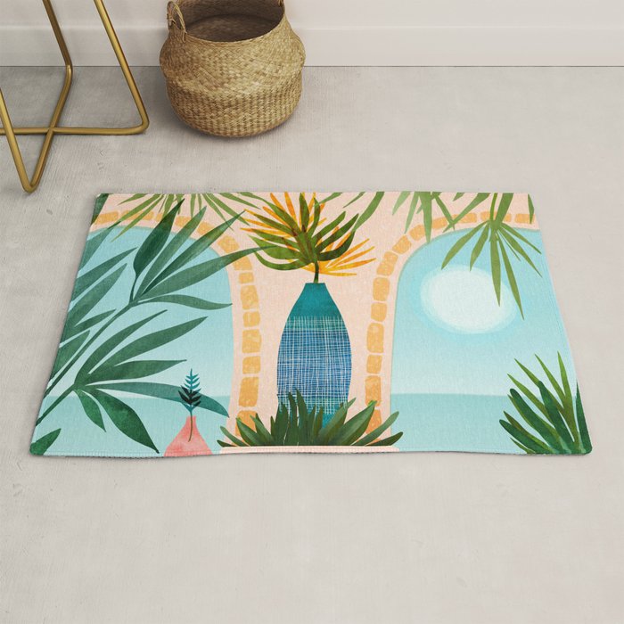Welcome To The Hotel California Illustrated Landscape / Villa Series Rug Gallery Image 1
