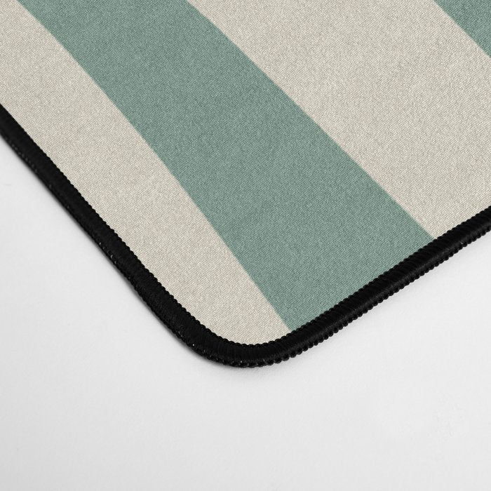 Retro Liquid Swirl Abstract Pattern in Eucalyptus Sage Green and Cream Beige Desk Mat Gallery Image 4