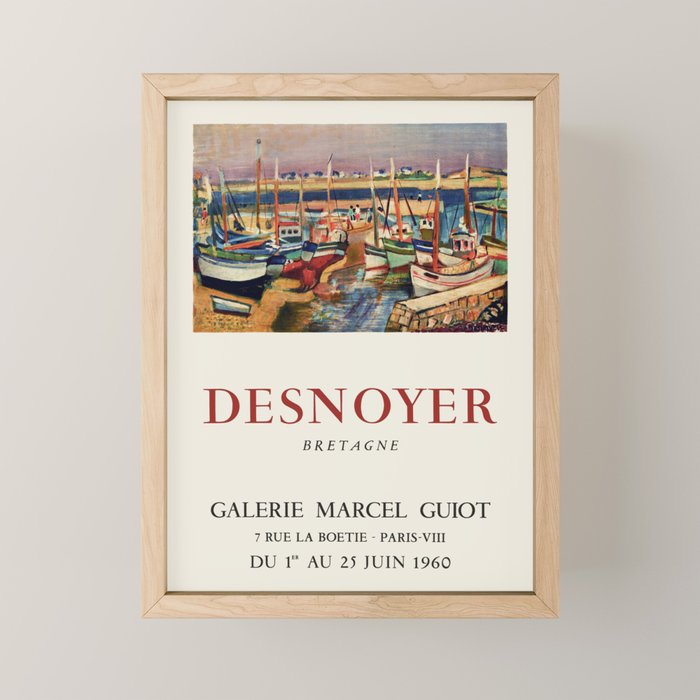 Francois Desnoyer Vintage Art Exhibition Poster, 1960 Mini Art Print Gallery Image 1