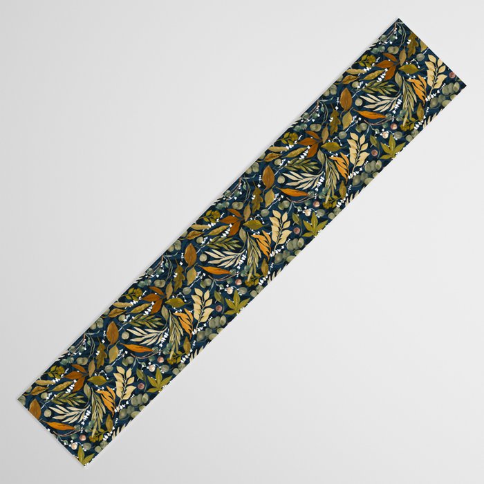 Fall leafy nature dark A Table Runner Gallery Image 3