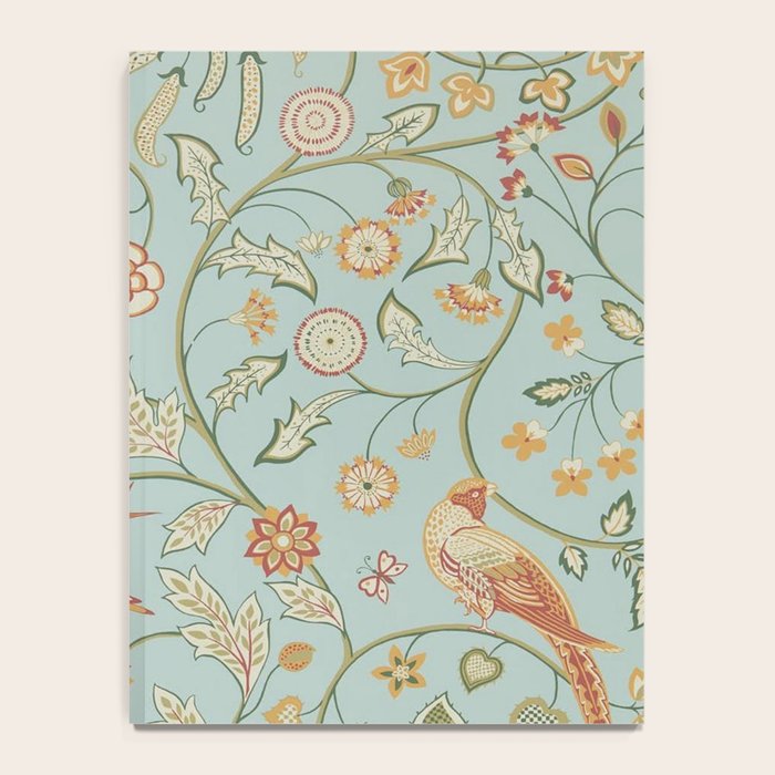 William Morris Newill Owl Art Blue Peppermint Russet Vintage Pattern Notebook Gallery Image 4