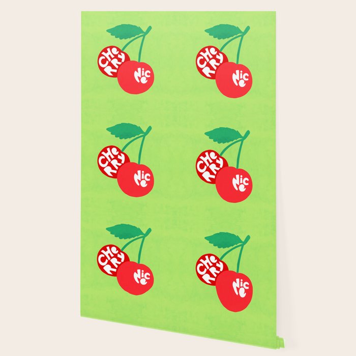 Big fruit Cherry duo with fun pun 'Cherry Nice'  Wallpaper Gallery Image 2
