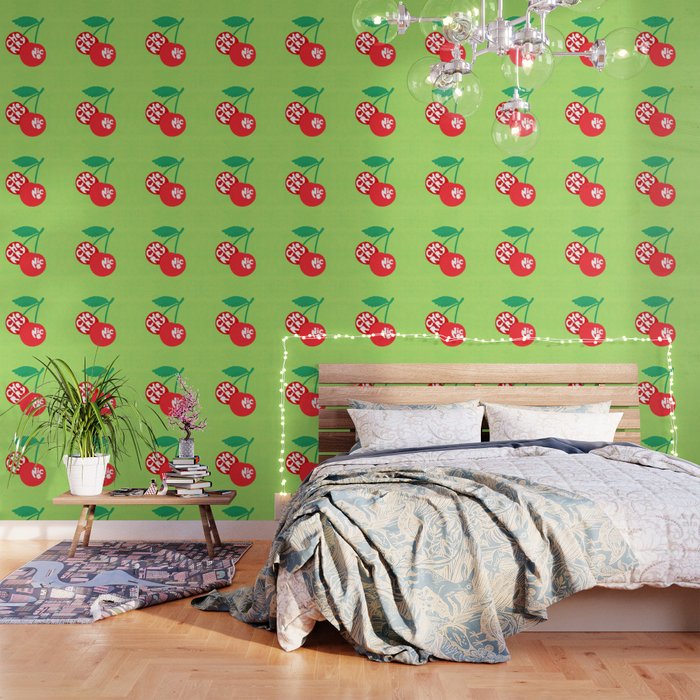 Big fruit Cherry duo with fun pun 'Cherry Nice'  Wallpaper Gallery Image 3