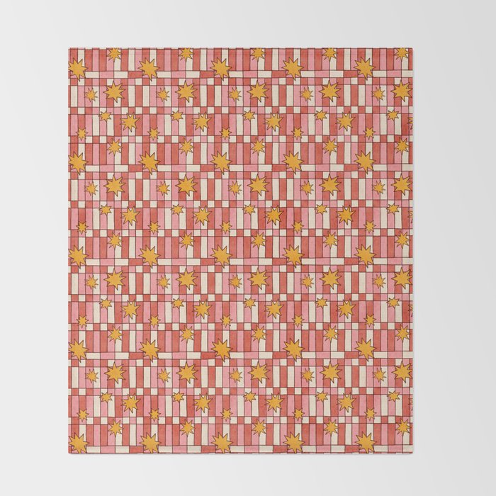 Retro Starry Plaid Throw Blanket Gallery Image 2