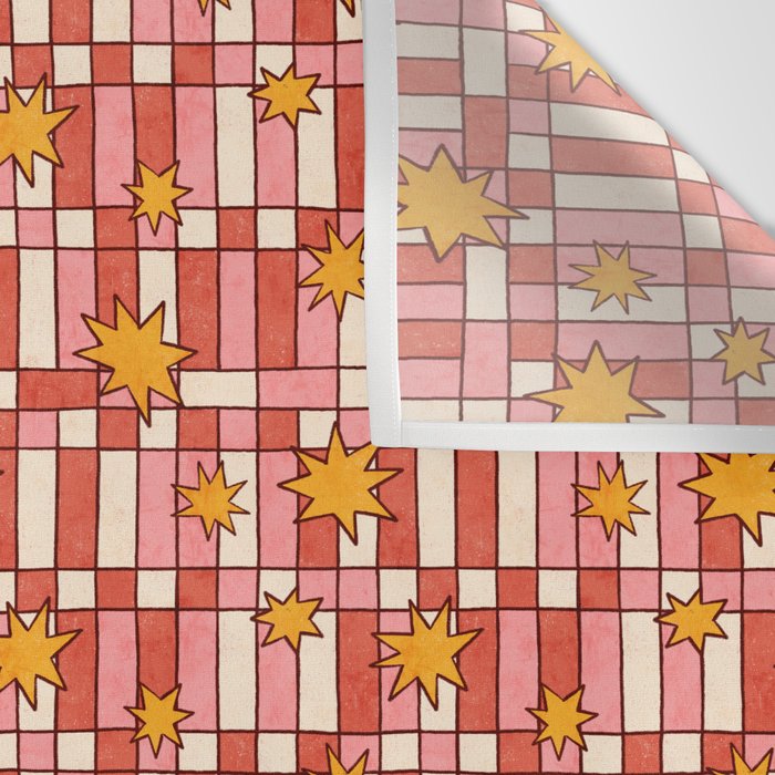 Retro Starry Plaid Wall Tapestry Gallery Image 3
