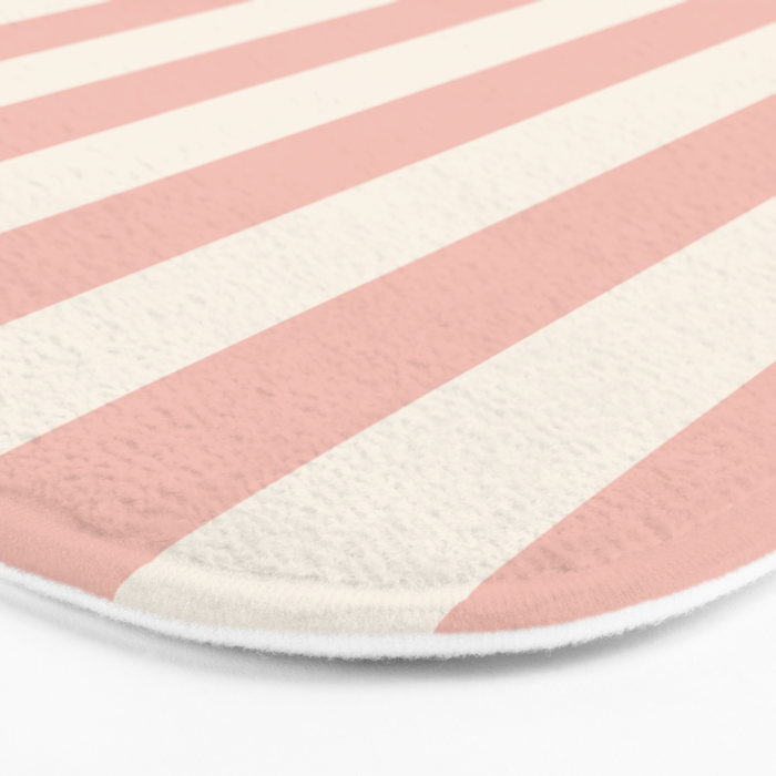 Broad Stripe - dusty pink and alabaster Bath Mat Gallery Image 3