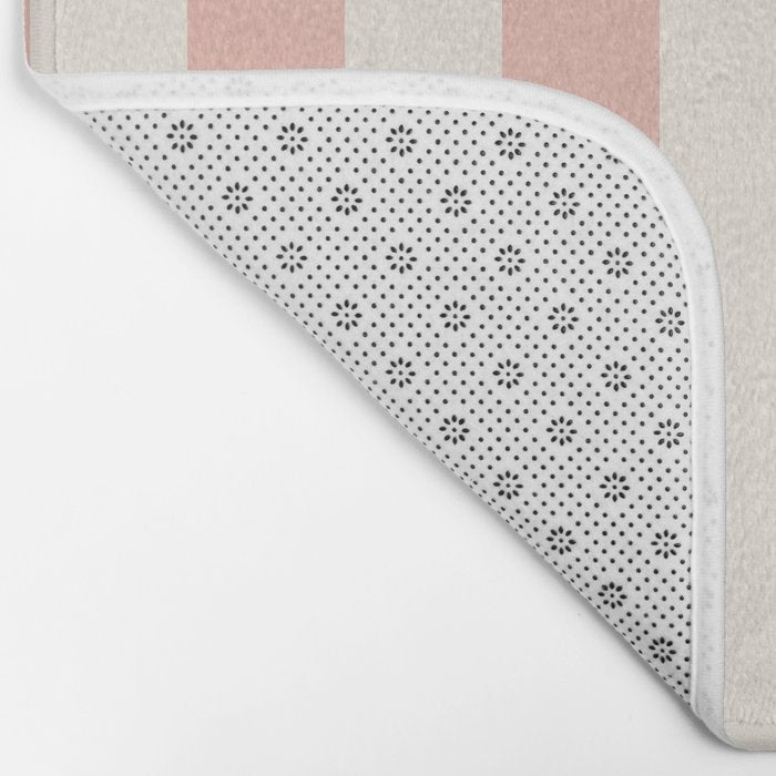 Broad Stripe - dusty pink and alabaster Bath Mat Gallery Image 2