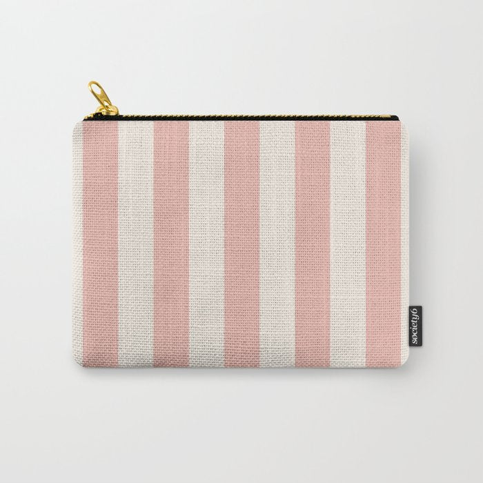 Broad Stripe - dusty pink and alabaster Carry All Pouch Gallery Image 1