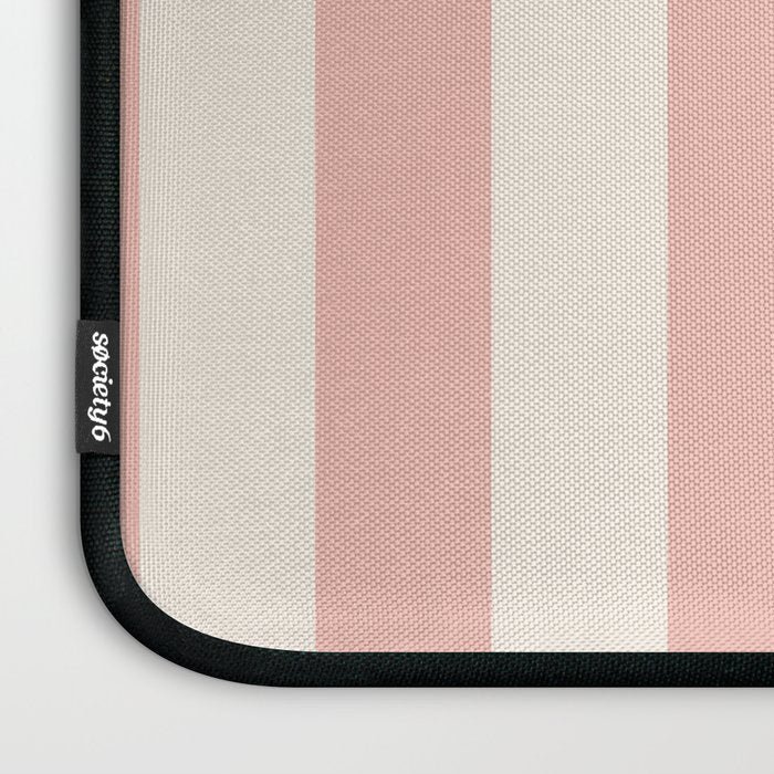 Broad Stripe - dusty pink and alabaster Laptop Sleeve Gallery Image 3