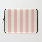 Broad Stripe - dusty pink and alabaster Laptop Sleeve Gallery Image 1