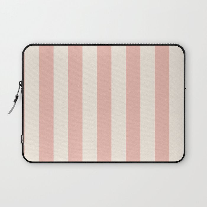 Broad Stripe - dusty pink and alabaster Laptop Sleeve Gallery Image 1