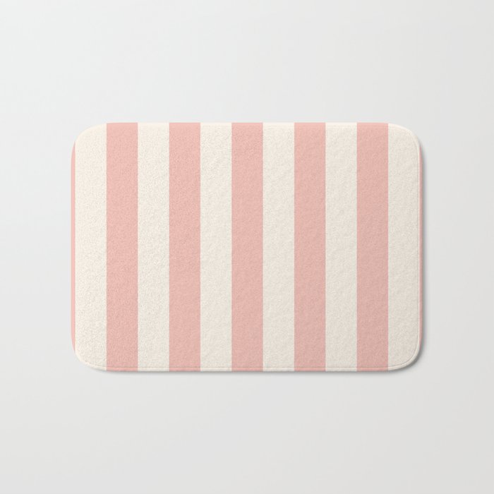 Broad Stripe - dusty pink and alabaster Bath Mat Gallery Image 1