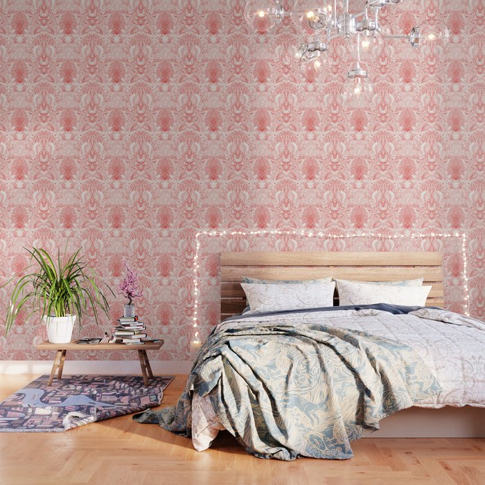 Beach treasures in coral red  Wallpaper Gallery Image 3