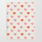 Happy love heart face doodle pattern Poster Gallery Image 4