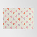 Happy love heart face doodle pattern Rug Gallery Image 2