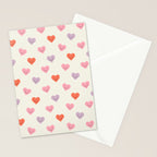Happy love heart face doodle pattern Stationery Card Gallery Image 2