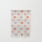 Happy love heart face doodle pattern Wall Hanging Gallery Image 1