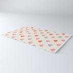 Happy love heart face doodle pattern Rug Gallery Image 3