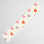 Happy love heart face doodle pattern Table Runner Gallery Image 3