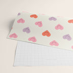 Happy love heart face doodle pattern Wrapping Paper Gallery Image 2