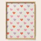 Happy love heart face doodle pattern Serving Tray Gallery Image 1